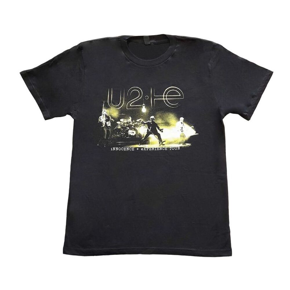 U2 Unisex Adult Stage Photo Cotton T-Shirt / Black